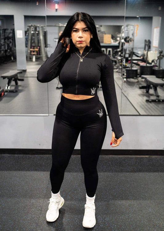 Set manga larga negro