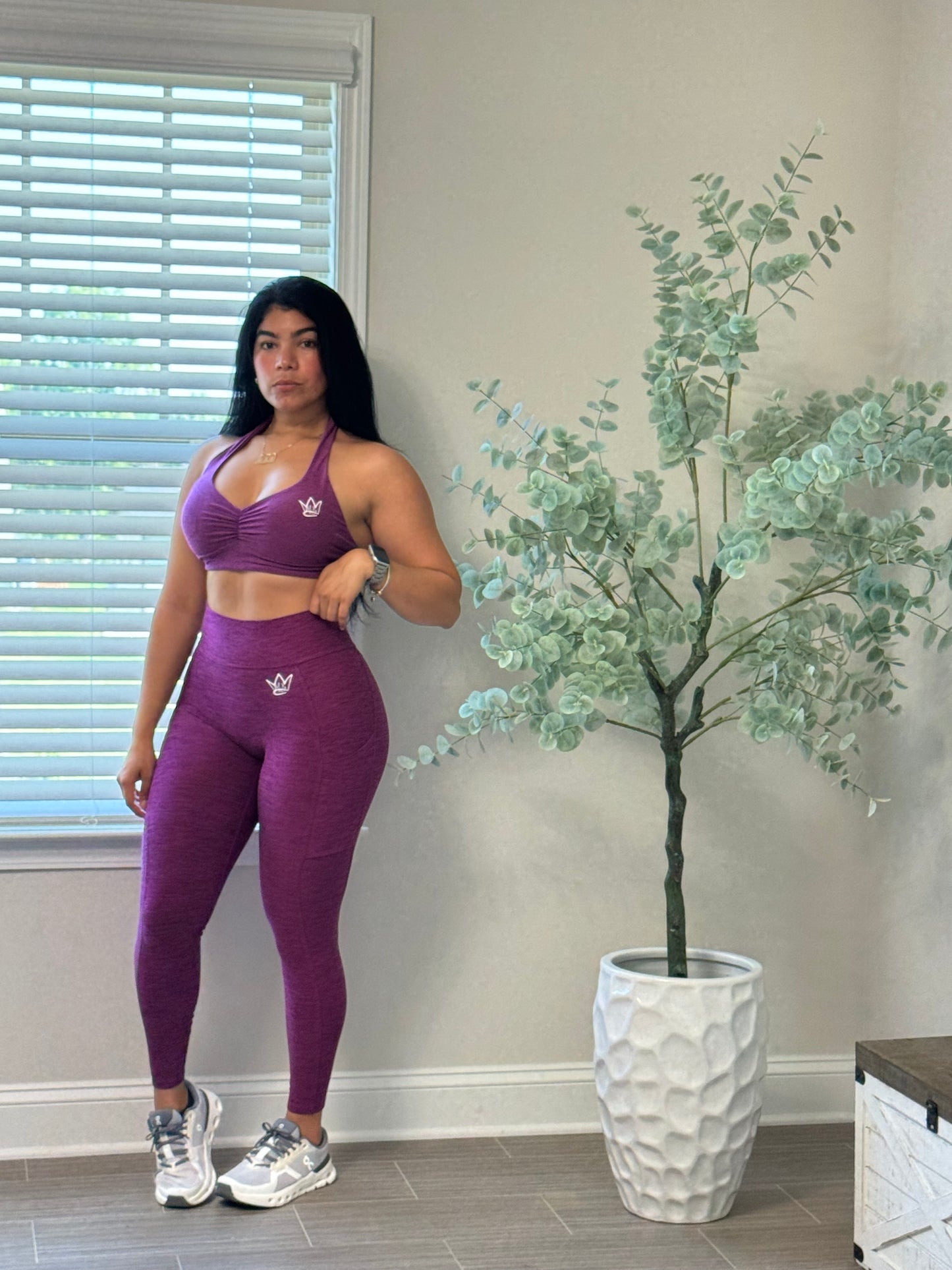 V back leggings sets