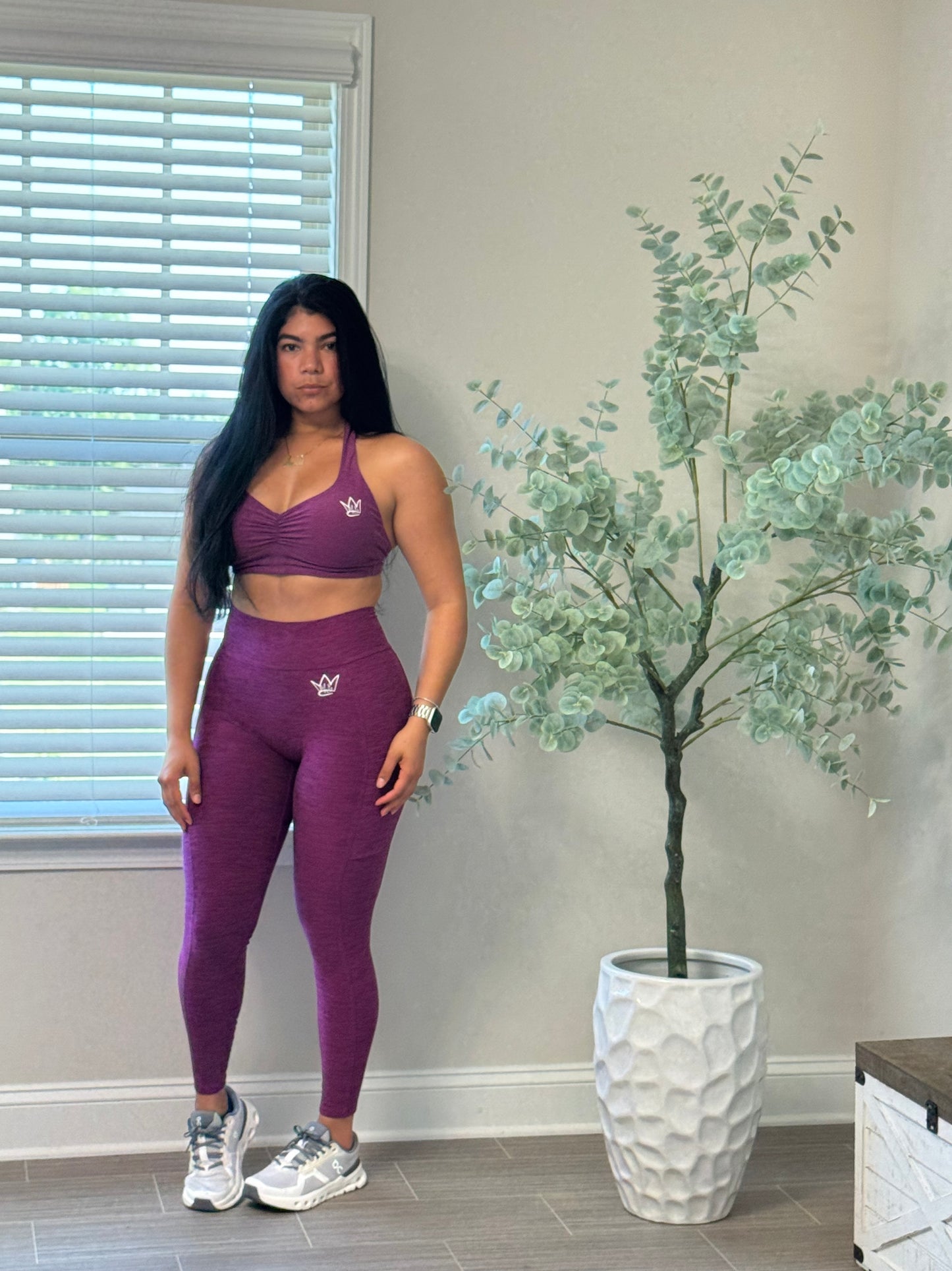 V back leggings sets