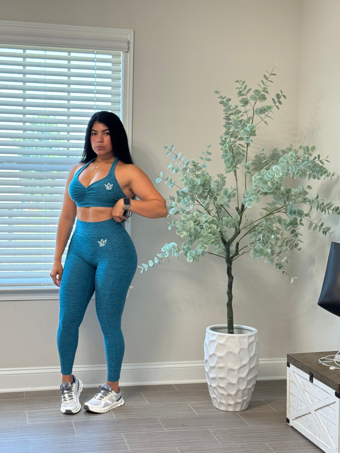 V back leggings sets