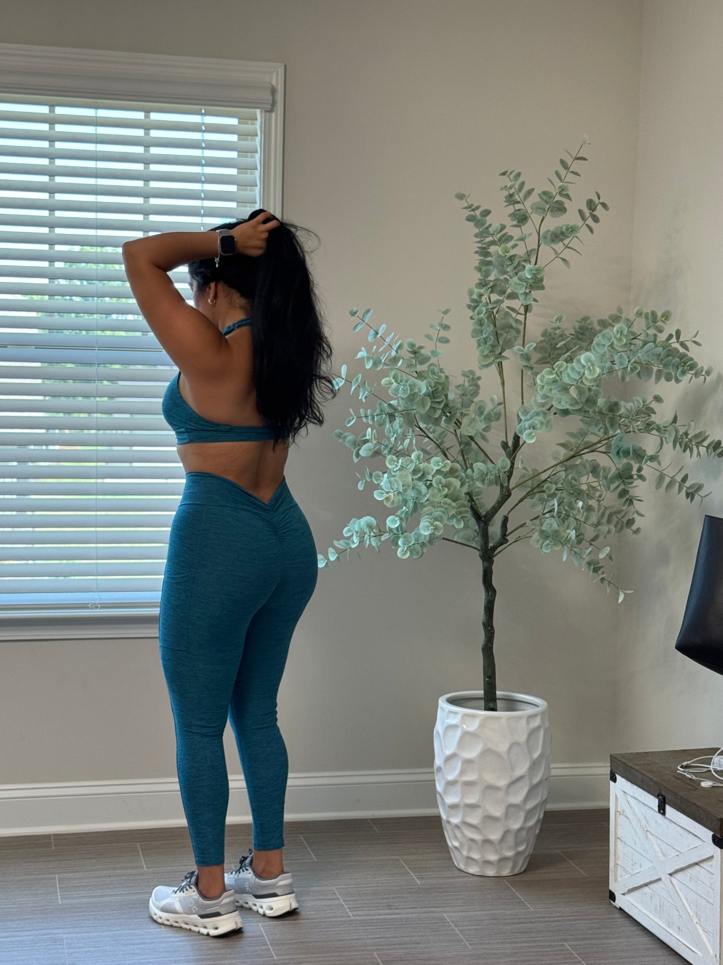 V back leggings sets